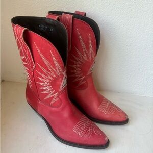Golden Goose Red Wishstar Boots